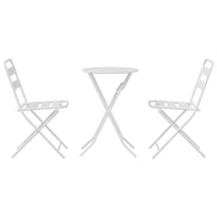 Set Bistro Pieghevole  da 3 Pezzi in Acciaio Bianco 42010317