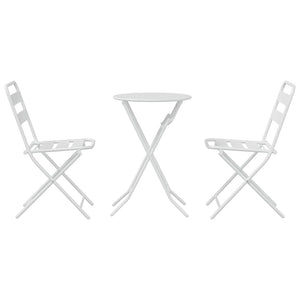 Set Bistro Pieghevole  da 3 Pezzi in Acciaio Bianco 42010317