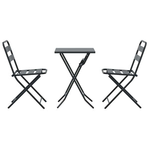 Set Bistro Pieghevole 3 Pezzi  Antracite in Acciaio 42010318
