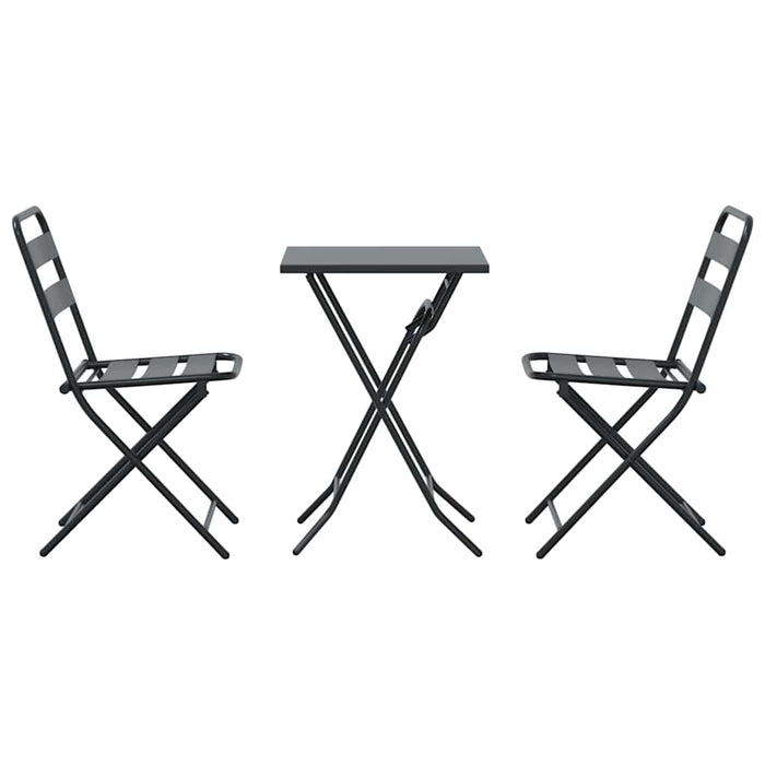 Set Bistro Pieghevole 3 Pezzi  Antracite in Acciaio 42010318
