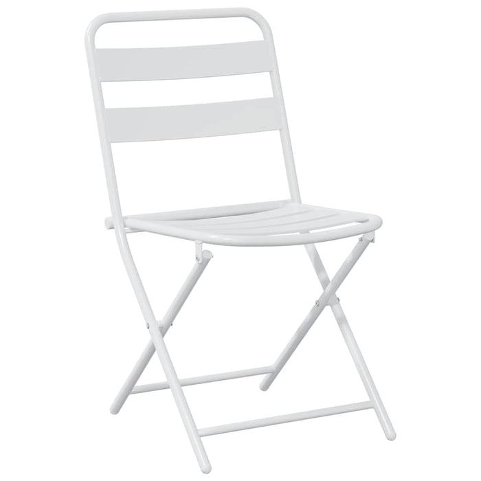 Set Bistro Pieghevole 3 Pezzi  Bianco in Acciaio 42010319