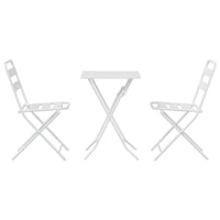 Set Bistro Pieghevole 3 Pezzi  Bianco in Acciaio 42010319