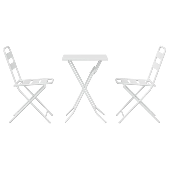Set Bistro Pieghevole 3 Pezzi  Bianco in Acciaio 42010319
