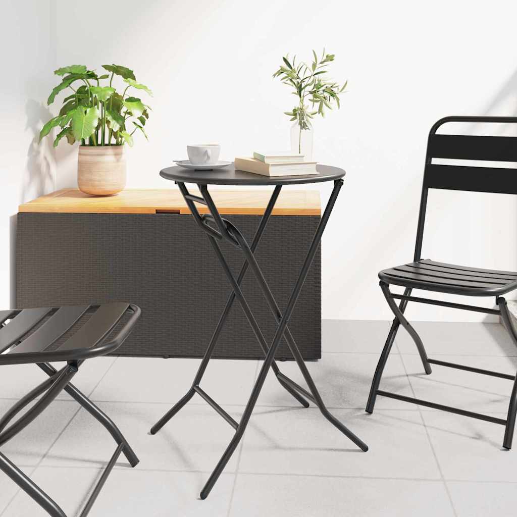 Tavolo da Giardino Pieghevole  Antracite Ø50 x 72 cm in Acciaio 42010320