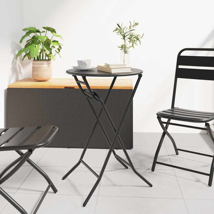 Tavolo da Giardino Pieghevole  Antracite Ø50 x 72 cm in Acciaio 42010320