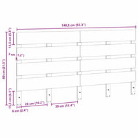 Testiera-Testata-Testiera Decorativa Marrone 140,5 x 3 x 80 cm Pino massello