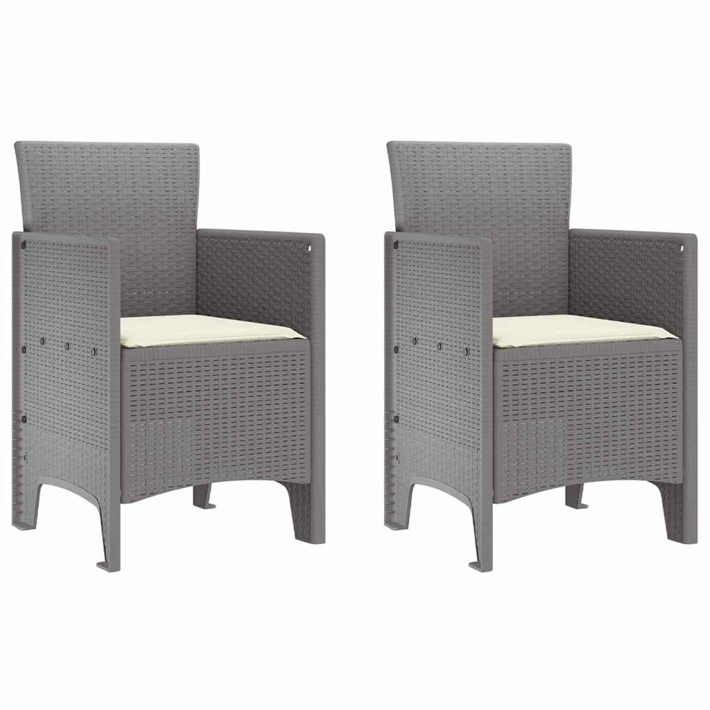 Sedia da Giardino 2 pcs Grigio chiaro 53 x 49 x 85 cm PP 847467