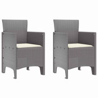 Sedia da Giardino 2 pcs Grigio chiaro 53 x 49 x 85 cm PP 847467