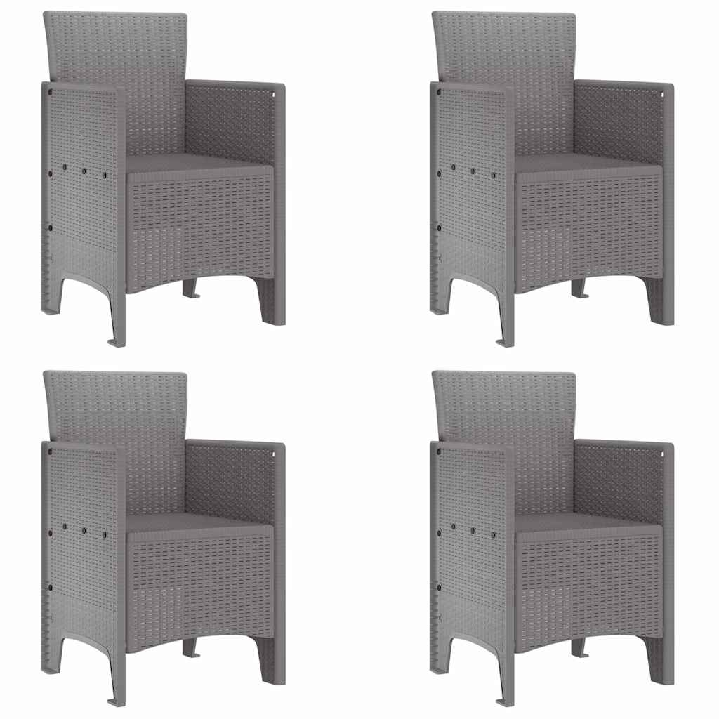 Sedia da Giardino 4 pcs Grigio chiaro 53 x 49 x 85 cm PP 847483