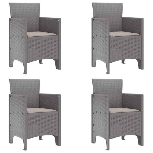 Sedia da Giardino 4 pcs Grigio chiaro 53 x 49 x 85 cm PP 847484