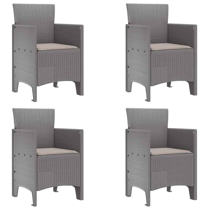 Sedia da Giardino 4 pcs Grigio chiaro 53 x 49 x 85 cm PP 847484