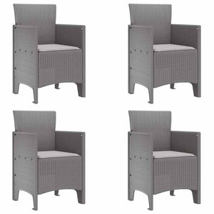 Sedia da Giardino 4 pcs Grigio chiaro 53 x 49 x 85 cm PP 847485