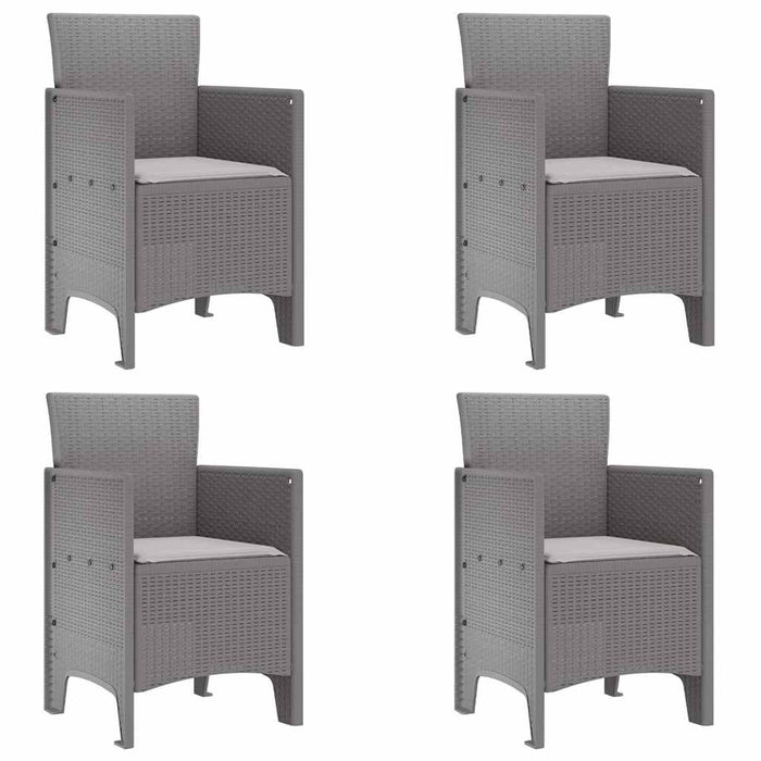 Sedia da Giardino 4 pcs Grigio chiaro 53 x 49 x 85 cm PP 847485