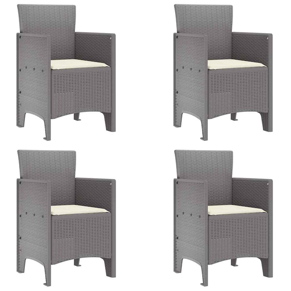 Sedia da Giardino 4 pcs Grigio chiaro 53 x 49 x 85 cm PP 847487