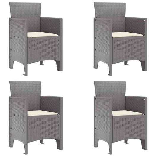 Sedia da Giardino 4 pcs Grigio chiaro 53 x 49 x 85 cm PP 847487