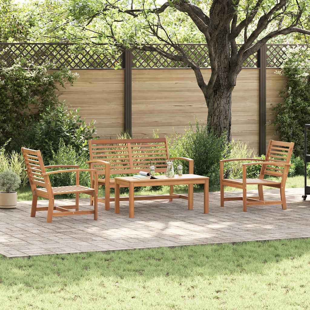 Set Divano da Giardino 4 pcs Naturale Legno massello di teak