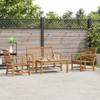 Set Divano da Giardino 4 pcs Naturale Legno massello di teak