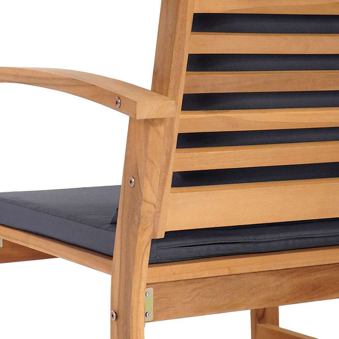 Set Divano da Giardino 4 pcs Naturale Legno massello di teak