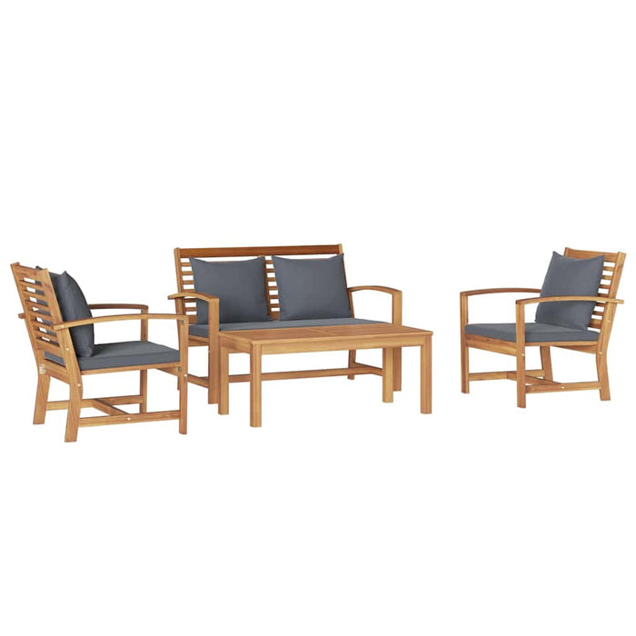 Set Divano da Giardino 4 pcs Naturale Legno massello di teak