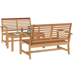 Set Divano da Giardino 3 pcs Naturale Legno massello di teak