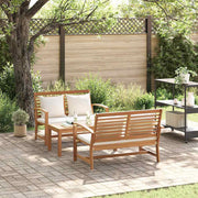 Set Divano da Giardino 3 pcs Naturale Legno massello di teak