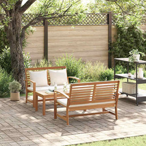 Set Divano da Giardino 3 pcs Naturale Legno massello di teak