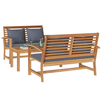 Set Divano da Giardino 3 pcs Naturale Legno massello di teak