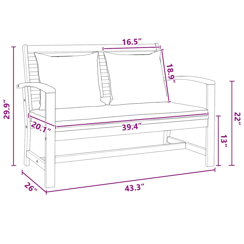 Set Divano da Giardino 3 pcs Naturale Legno massello di teak