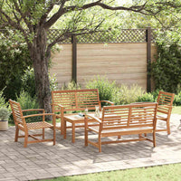 Set Divano da Giardino 5 pcs Naturale Legno massello di teak