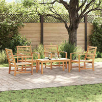 Set Divano da Giardino 5 pcs Naturale Legno massello di teak