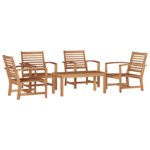 Set Divano da Giardino 5 pcs Naturale Legno massello di teak