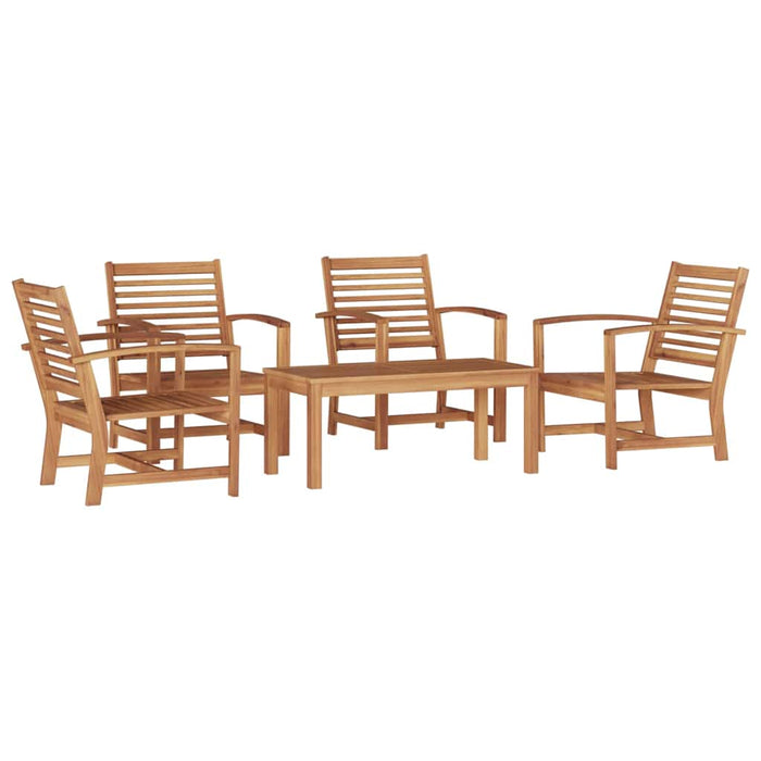 Set Divano da Giardino 5 pcs Naturale Legno massello di teak
