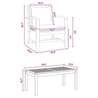 Set Divano da Giardino 5 pcs Naturale Legno massello di teak