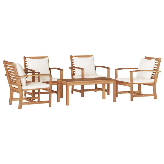 Set Divano da Giardino 5 pcs Naturale Legno massello di teak
