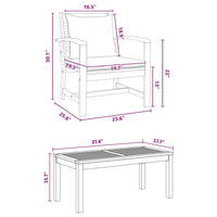 Set Divano da Giardino 5 pcs Naturale Legno massello di teak