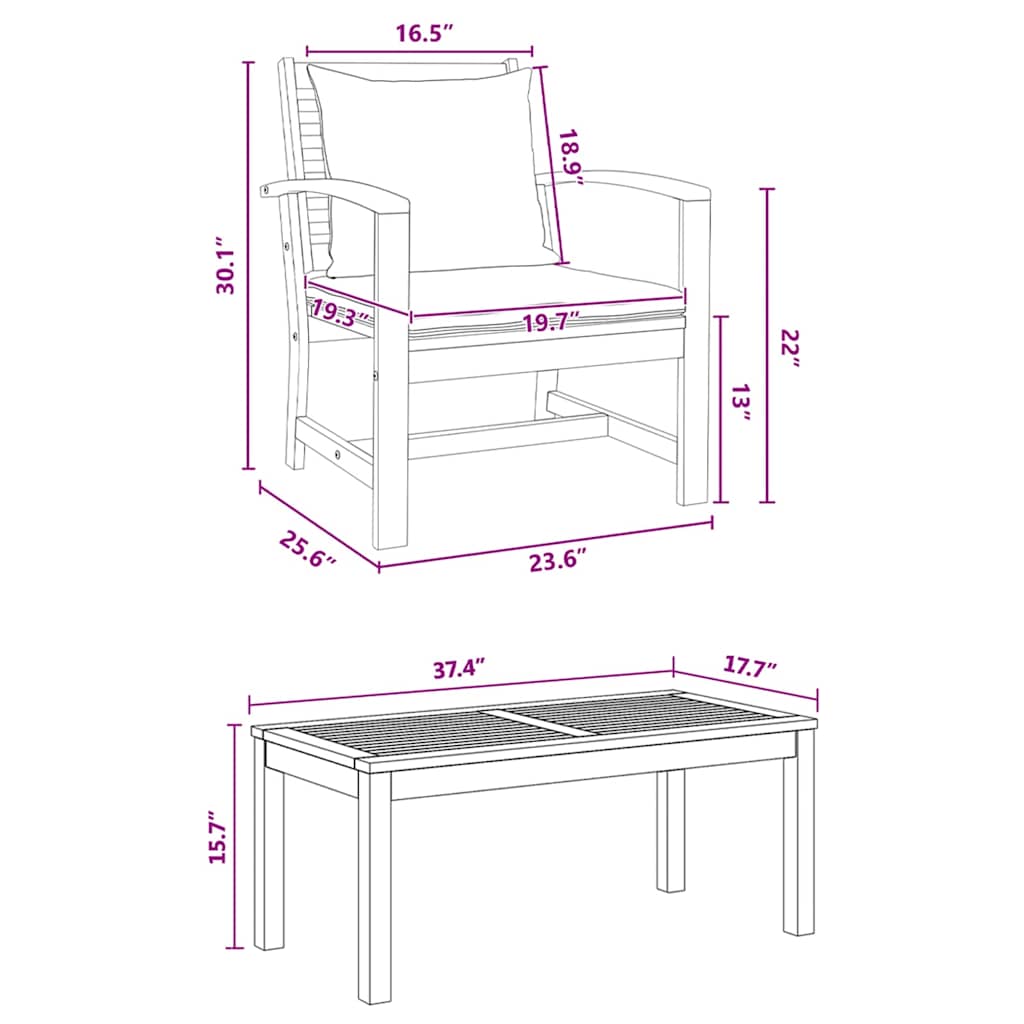 Set Divano da Giardino 5 pcs Naturale Legno massello di teak