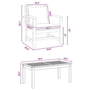 Set Divano da Giardino 5 pcs Naturale Legno massello di teak