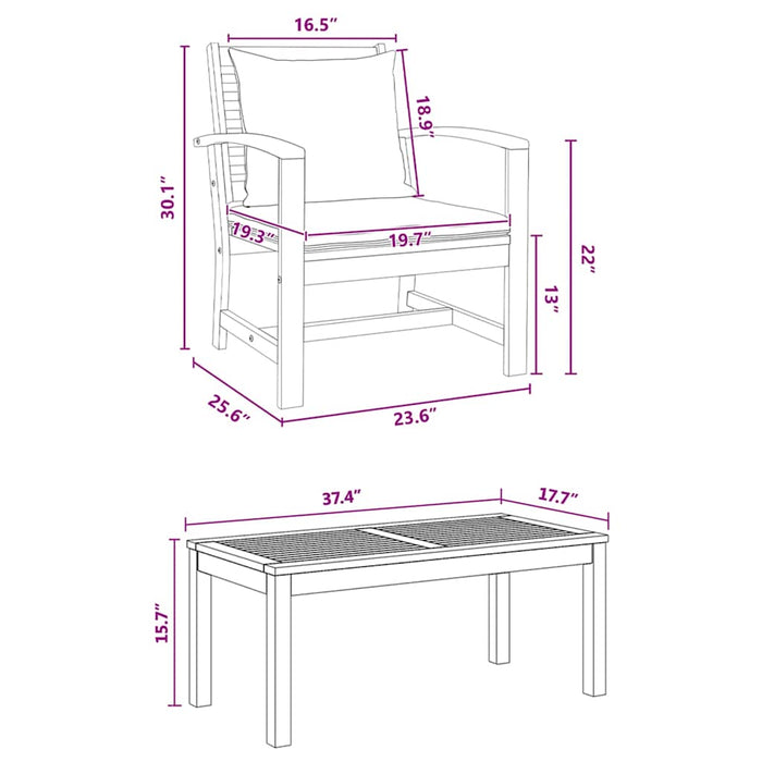 Set Divano da Giardino 5 pcs Naturale Legno massello di teak