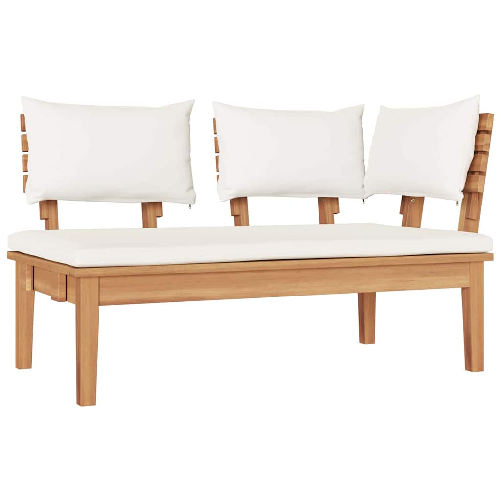 vidaXL Set Panchina da Giardino con cuscino 4 pcs Marrone e Crema