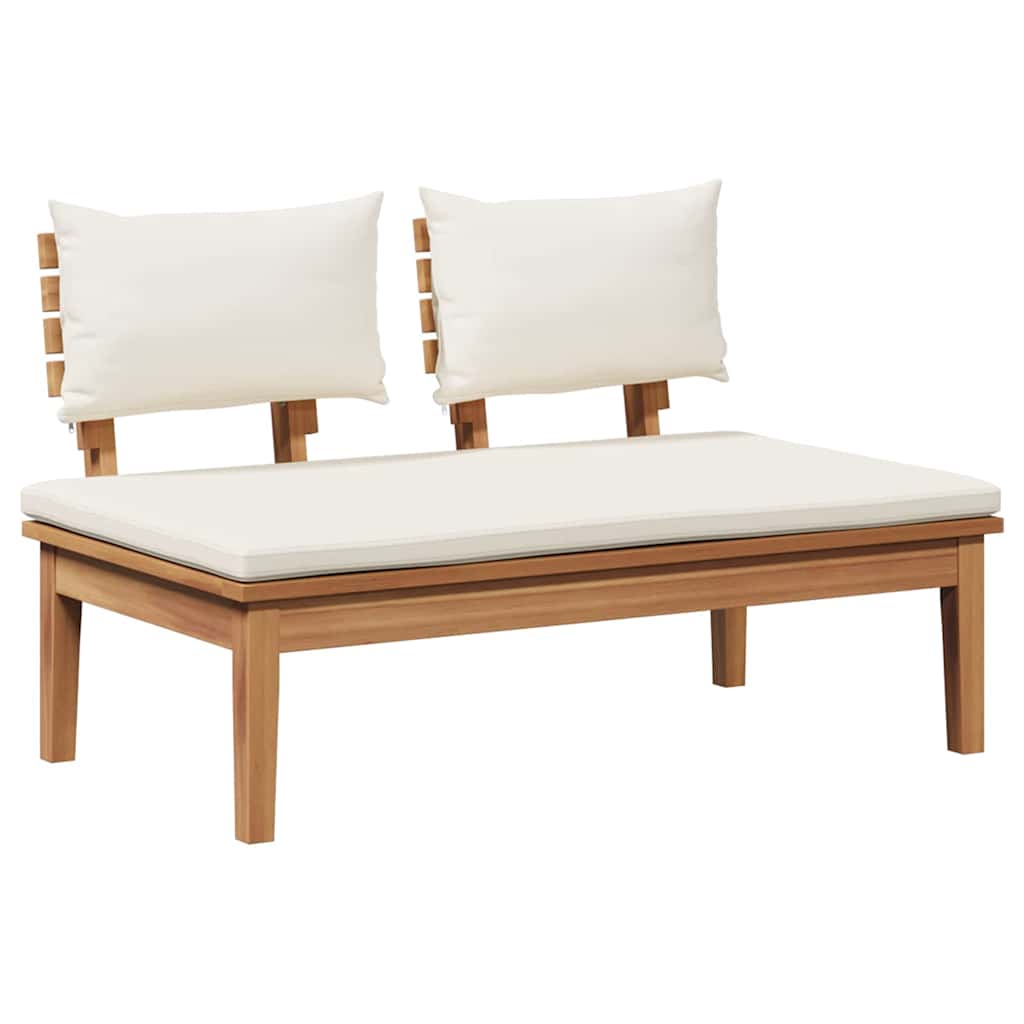 vidaXL Set Panchina da Giardino con cuscino 3 pcs Marrone e Crema