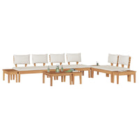 Set Divano da Giardino 5 pcs Marrone e Crema 3356870