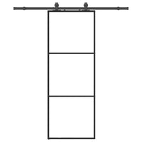 vidaXL Porta Scorrevole con Ferramenta Nera 76x205 cm in Vetro ESG