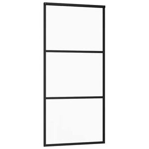 Porta Scorrevole con Ferramenta Nera 90x205 cm in Vetro ESG 3375782