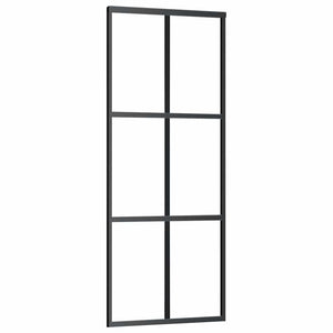 Porta Scorrevole con Ferramenta Nera 90x205 cm in Vetro ESG 3375785