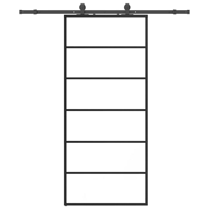 vidaXL Porta Scorrevole con Ferramenta Nera 90x205 cm in Vetro ESG