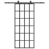 vidaXL Porta Scorrevole con Ferramenta Nera 90x205 cm in Vetro ESG
