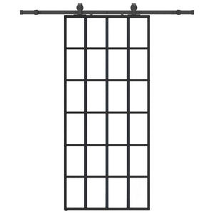 vidaXL Porta Scorrevole con Ferramenta Nera 90x205 cm in Vetro ESG