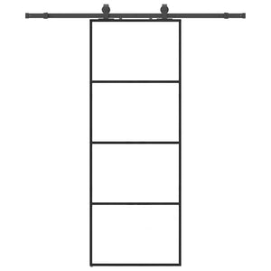 vidaXL Porta Scorrevole con Ferramenta Nera 76x205 cm in Vetro ESG