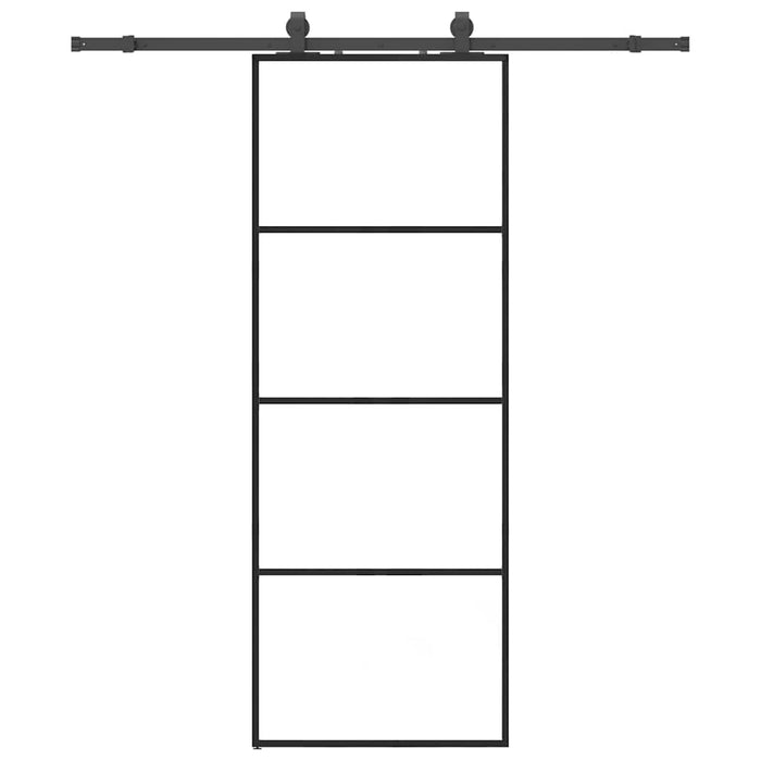 vidaXL Porta Scorrevole con Ferramenta Nera 76x205 cm in Vetro ESG