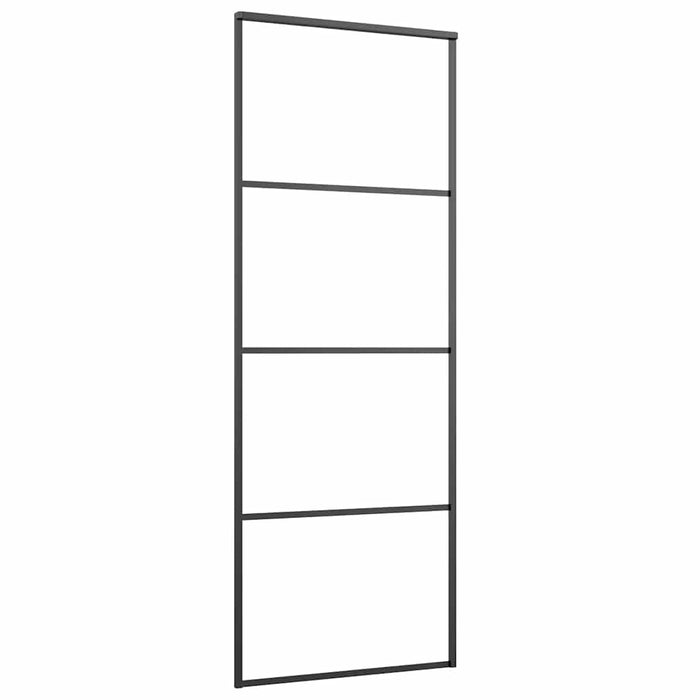 Porta Scorrevole con Ferramenta Nera 76x205 cm in Vetro ESG 3375796